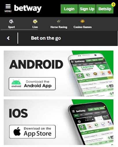 Betway Android and iOS