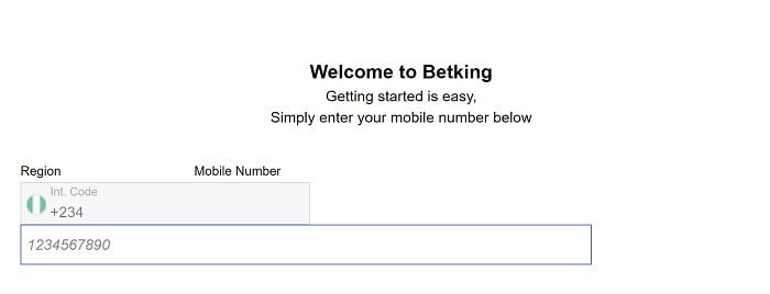Registration BetKing